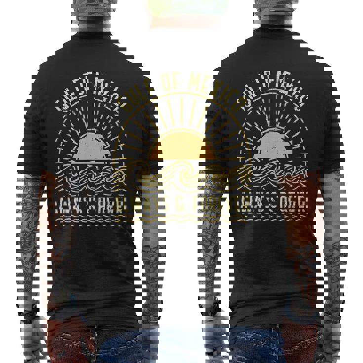 Gulf Of Mexico Always & Forever Vintage Sunset Political Men's Back Print T-Shirt