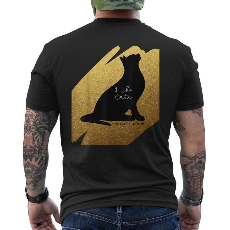 Me Gustan Más Los Gatos Que Las Personas Camiseta Hombre Estampado Espalda