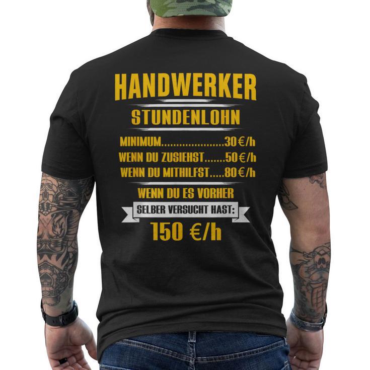 Handwerker Hourly Sale T-Shirt mit Rückendruck