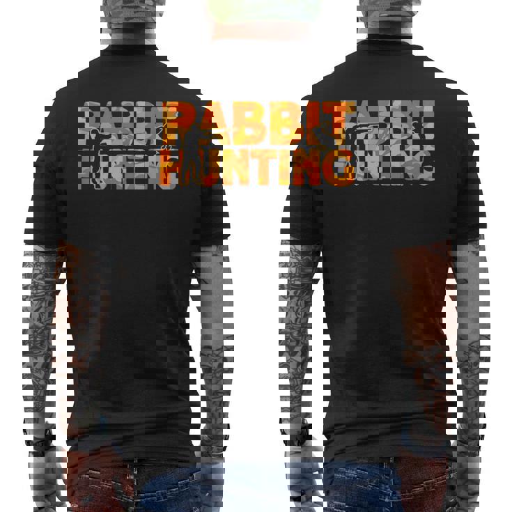 Hare Hunter Orange Camouflage Rabbit Hunting Men's Back Print T-Shirt