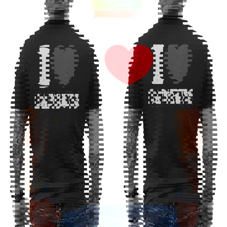 I Heart Love Ladyboys Asia Lover Thailand Ladyboy Men's Back Print T-Shirt