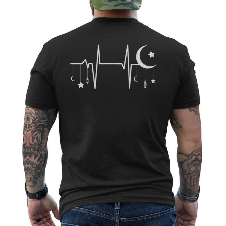 Heartbeat Of Faith – Islamic Crescent And Lantern T-Shirt mit Rückendruck