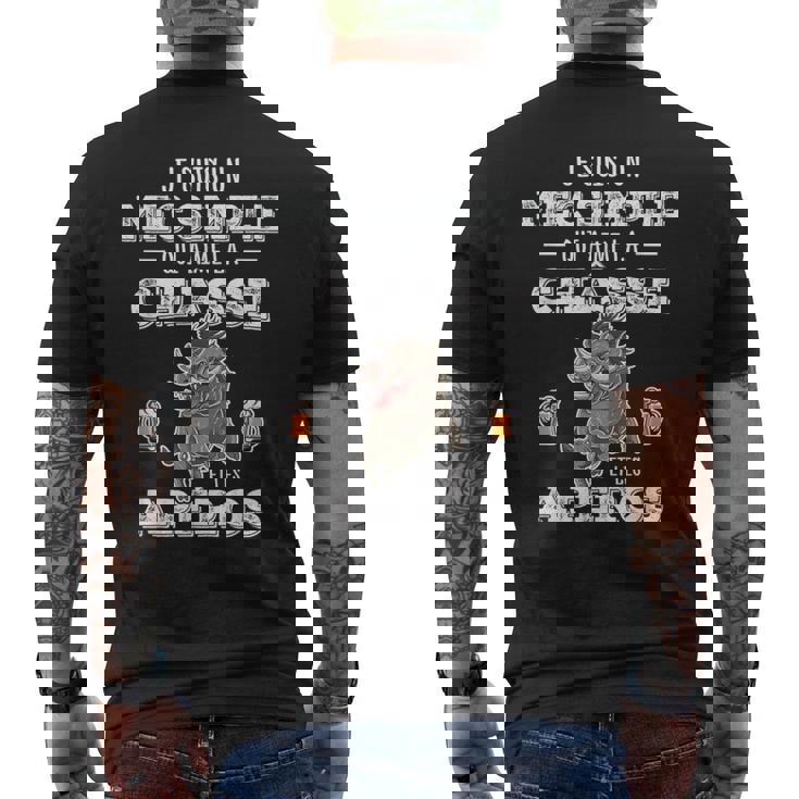 Homme Humour Chasseur Sanglier J'aime La Chasse Et L'apéro T-shirt imprimé au dos