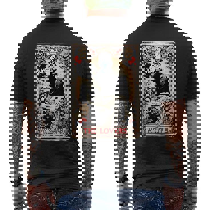 Horror The Lovers Tarot Card Frankenstein And Bride Men's T-shirt Back Print
