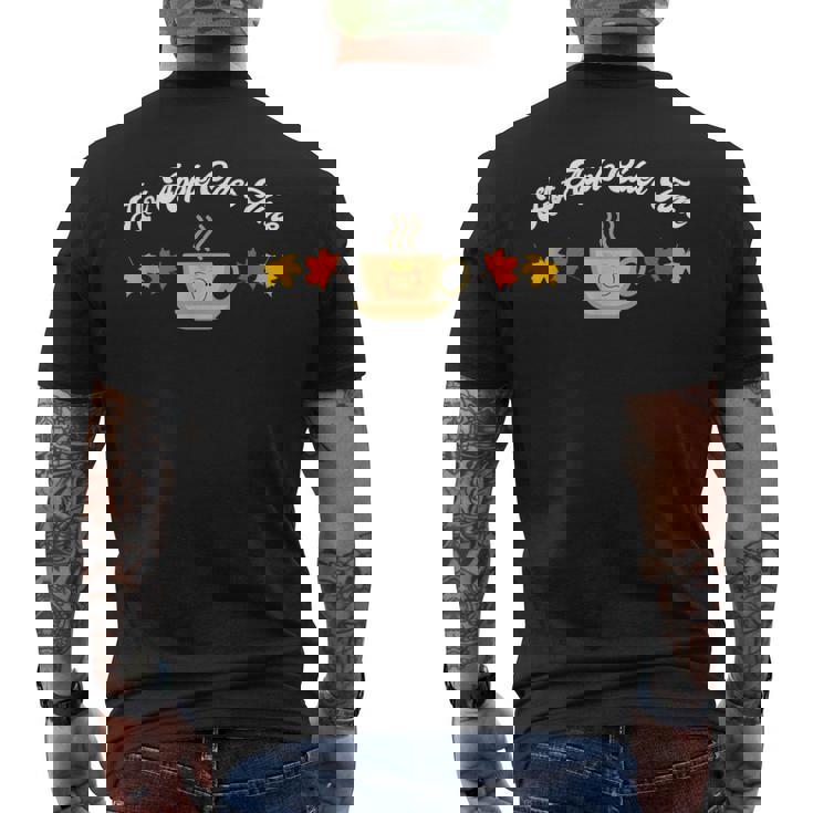 Hot Apple Cider Time Fall Festival Autumn Apple Juice Men's Back Print T-Shirt
