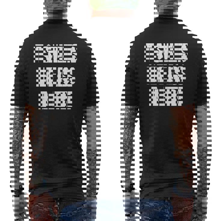 Huele A Culo Aquí Divertido Apestoso Camiseta Hombre Estampado Espalda