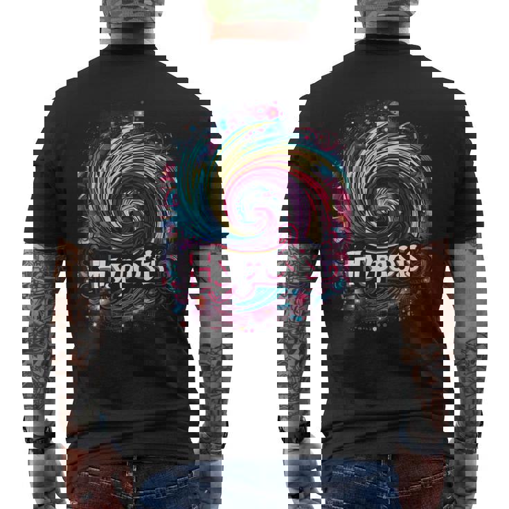 Hypnosis In Rainbow Colors With Cosmic Hallucinations Premium Men's Back Print T-Shirt