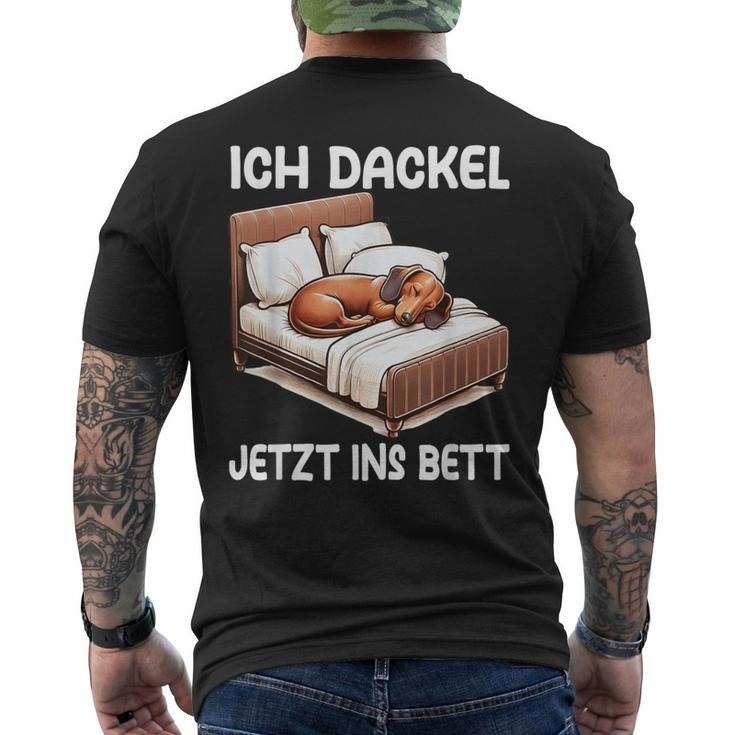 Ich Dachshund Jetzt Ins Bett Sleep Pyjama T-Shirt mit Rückendruck