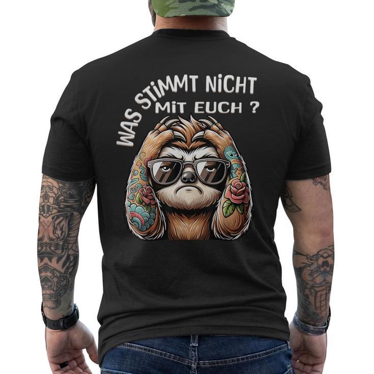 Ich Hasse Menschen Was Stimmt Denn Mit Dir Nicht T-Shirt mit Rückendruck