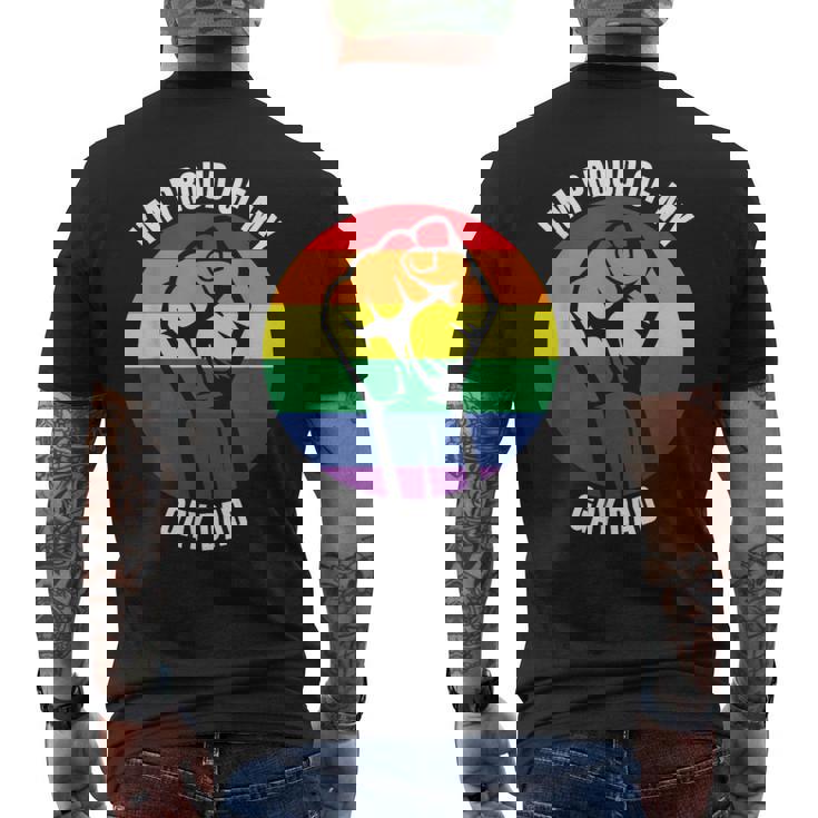 I'm Proud Of My Gay Dad Gay Papa Queer Daddy Pride Men's Back Print T-Shirt
