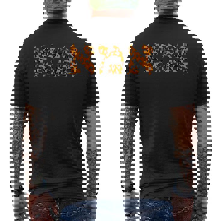 Ima Hebreo Mamá En Leopardo Impresión Letras Camiseta Hombre Estampado Espalda