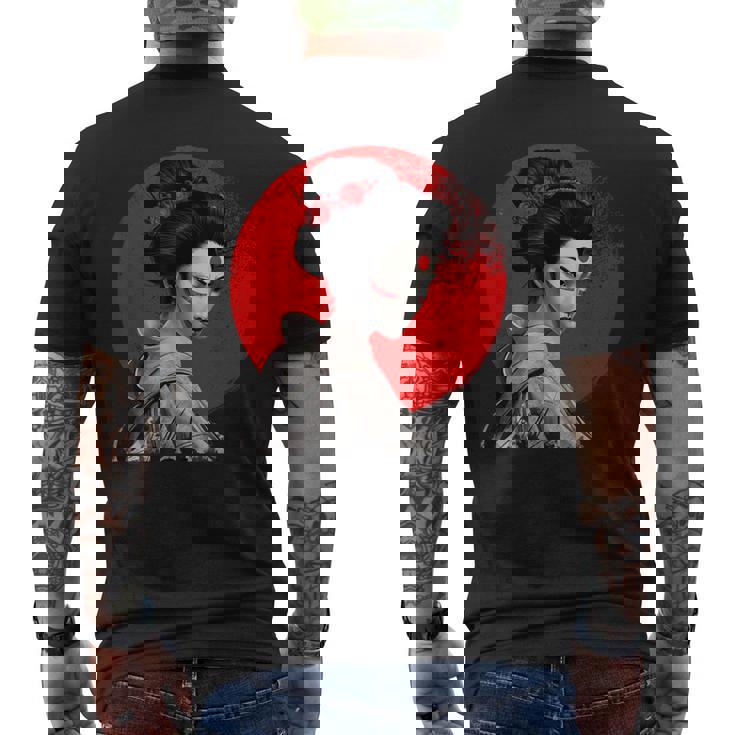 Impresionante Geisha Samurai Pintura Japonesa Tradicional A Camiseta Hombre Estampado Espalda