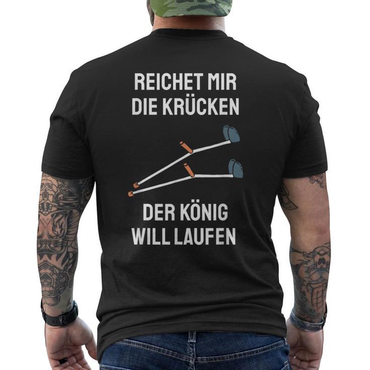 Injury Crutches Saying Gute Bessung S T-Shirt mit Rückendruck