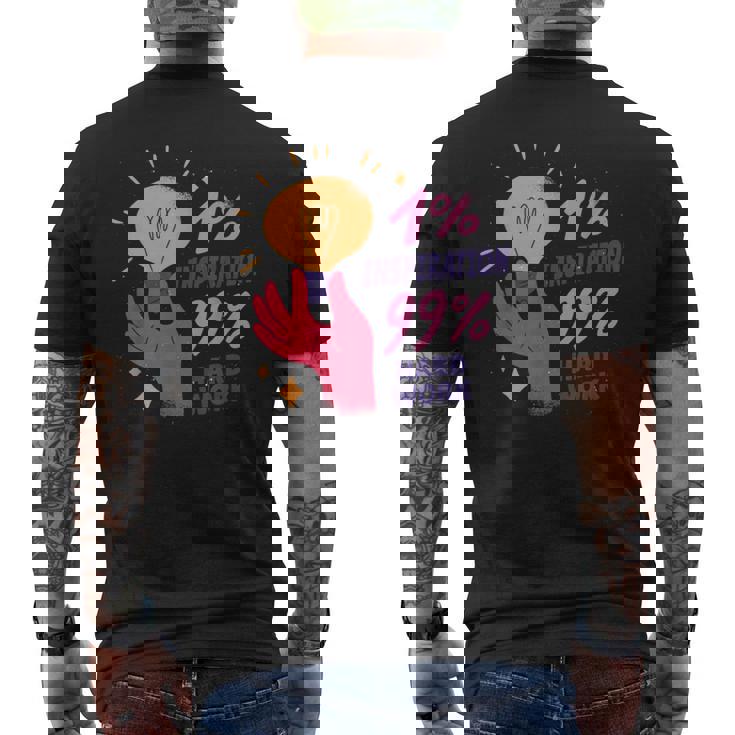 Inspiration And Hard Work Lightbulb Bright Percentage Men's Back Print T-Shirt