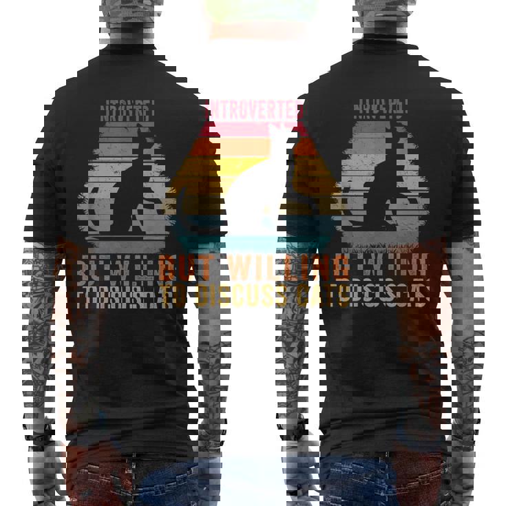 Introvertido Pero Dispuesto A Hablar Sobre Gatos Introvertidosintage Camiseta Hombre Estampado Espalda