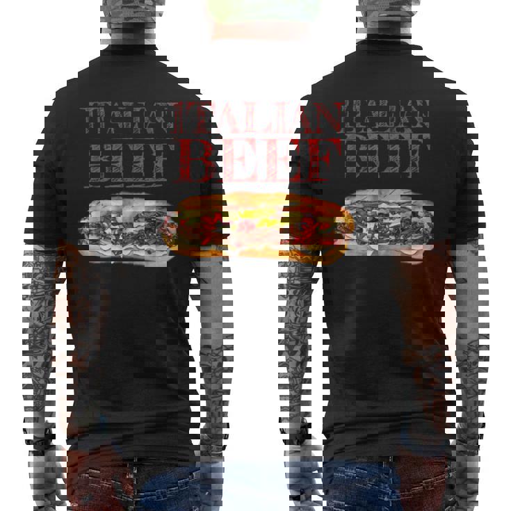 Italian Beef Sandwich Chicago Food Love Men's Back Print T-Shirt
