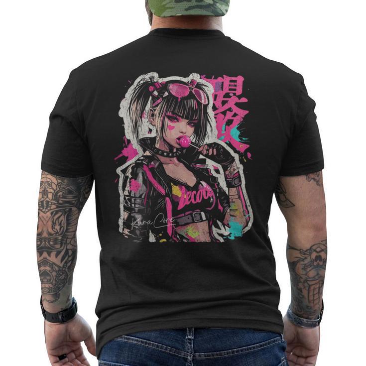 Japón Streetwear Cyberpunk Y2k Techwear Retro Manga Anime Camiseta Hombre Estampado Espalda