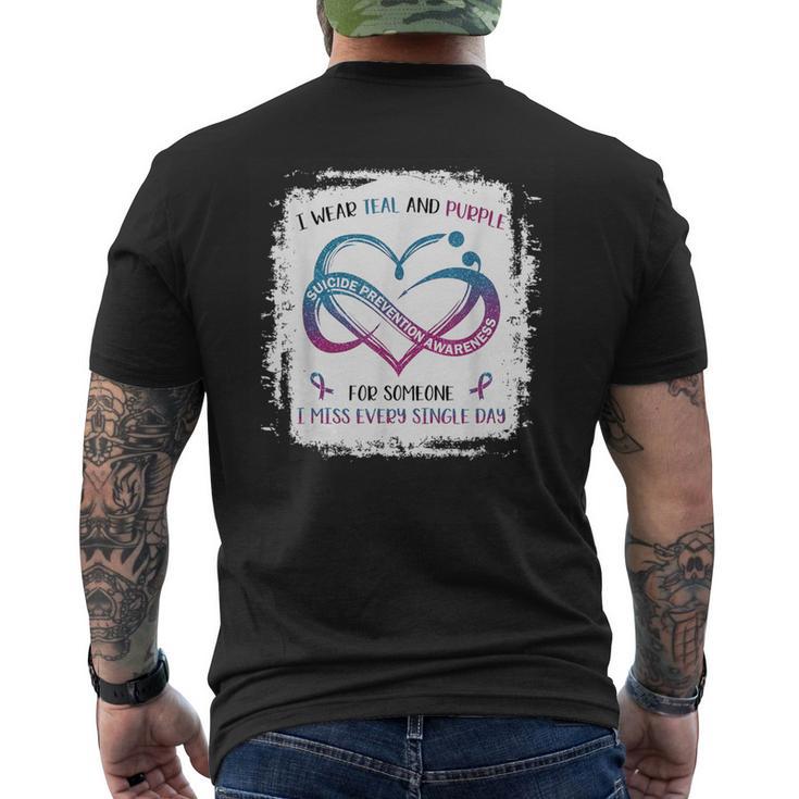 Je Porte Duiolet Sarcelle Pour Quelqu'un Qui Me Manque Tous Les Jours T-shirt imprimé au dos