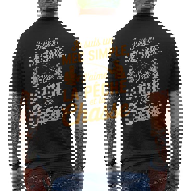 Je Suis Un Mec Simple J'aime Pêche Chasse Humoristique T-shirt imprimé au dos