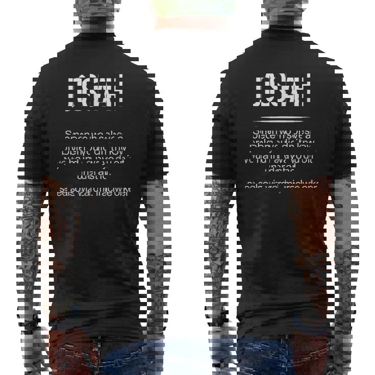 Josías Nombre Cumpleaños Día Del Padre Nombre Josiah Camiseta Hombre Estampado Espalda