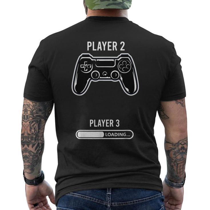 Jugador 2 Anuncio Embarazo Pareja Camiseta Hombre Estampado Espalda