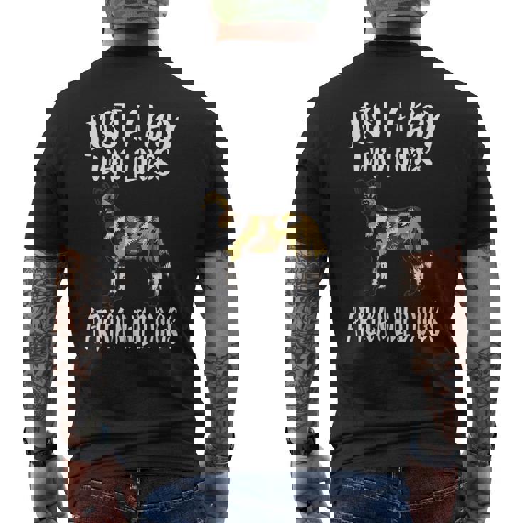 Just A Boy Who Loves African Wild Dogs Men's Back Print T-Shirt