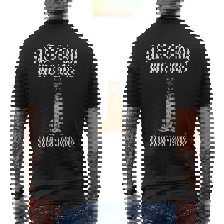 Im Just A Boy Who Loves Belga Malinois Regalo Para Amante De Perros Camiseta Hombre Estampado Espalda
