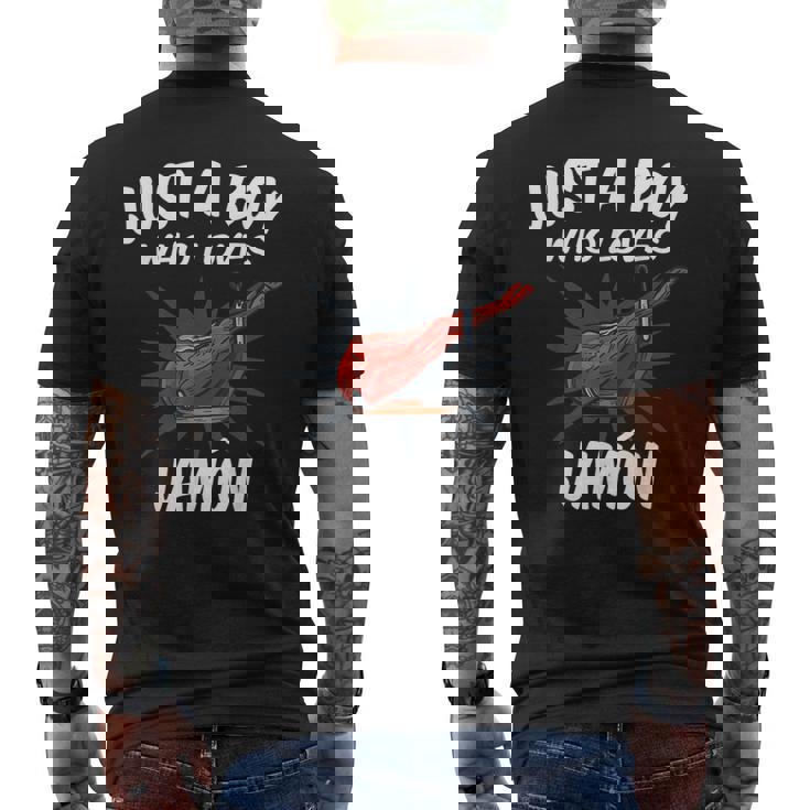 Just A Boy Who Loves Jamon Jamon Camiseta Hombre Estampado Espalda