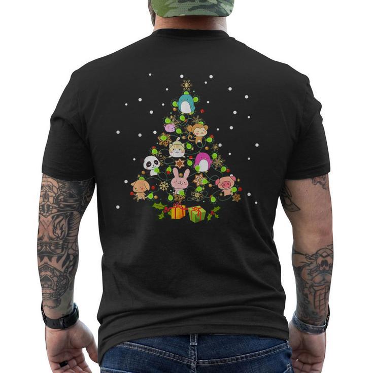 Kawaii Anime Christmas Tree Decor Winter Japanese Ornament Men's Back Print T-Shirt