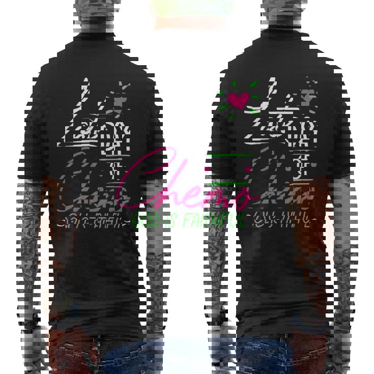 Last Day Of Chemo God Is Faithful Breast Cancer Awareness Men's Back Print T-Shirt