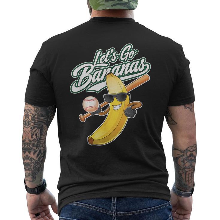 Let's Go Bananas Playing Baseball Baseball Player Men's T-shirt Back Print