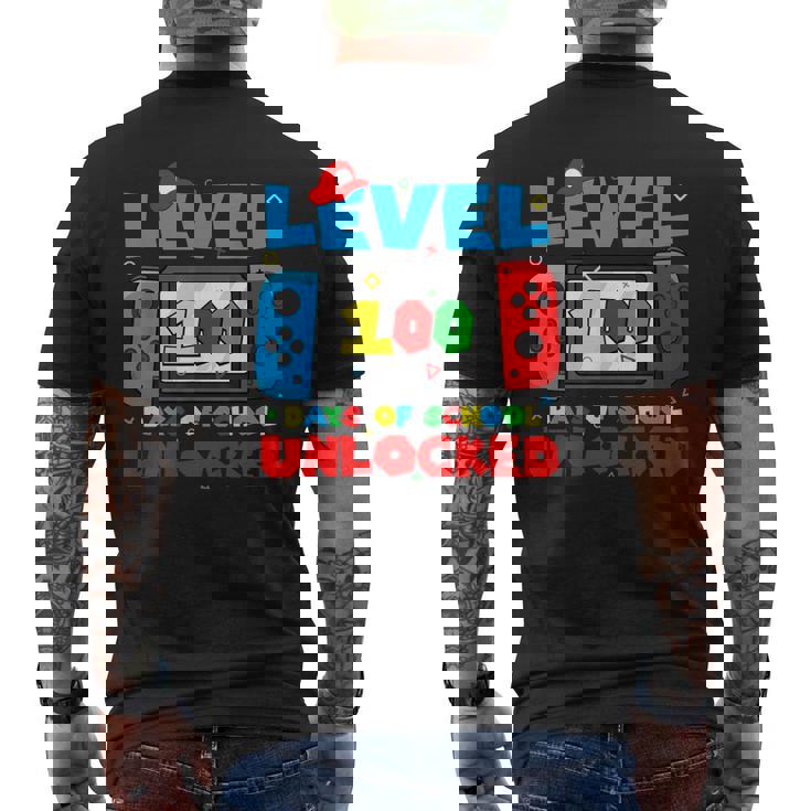 Level 100 Days Of School Boys Unlocked Video Games Gamer Men's T-shirt Back Print