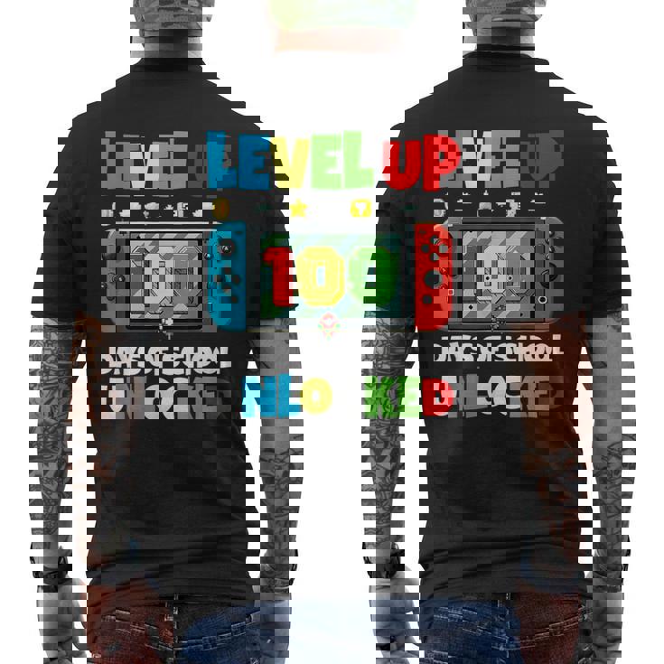 Level 100 Days Of School Complete Gamer Video Games Boys Men's T-shirt Back Print