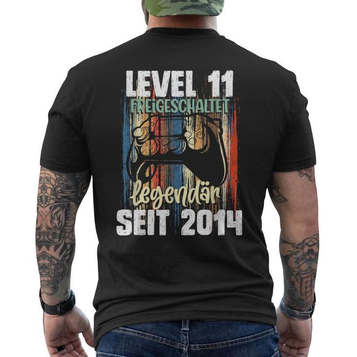 Level 11 Years Birthday Boy Gamer Since 2014 T-Shirt mit Rückendruck