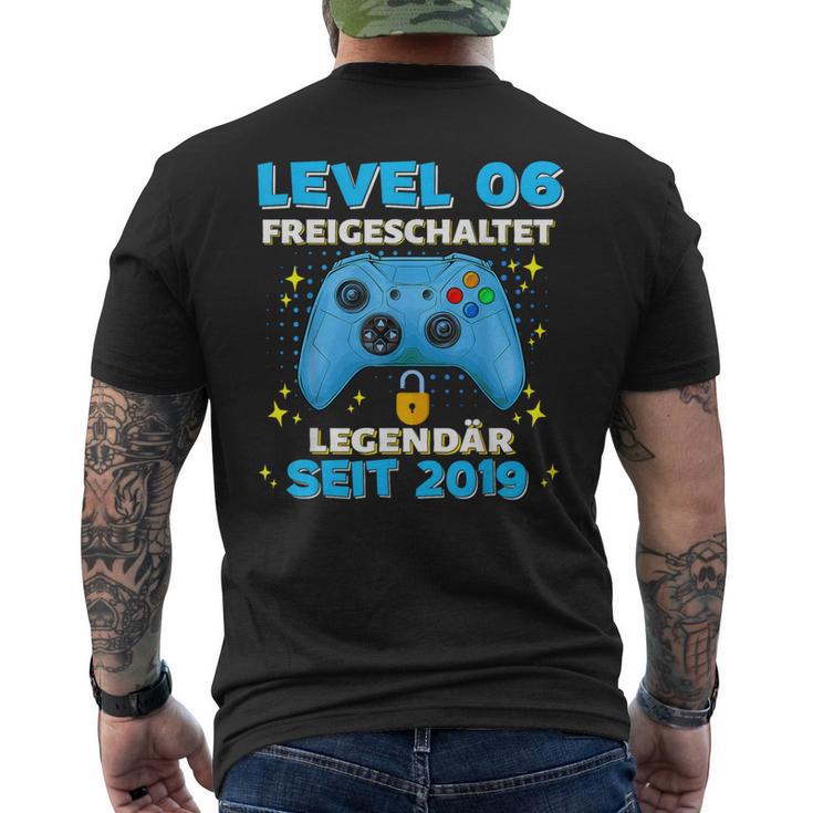 Level 6 Jahre Geburtstags Junge Gamer 2019 Geburtstag T-Shirt mit Rückendruck