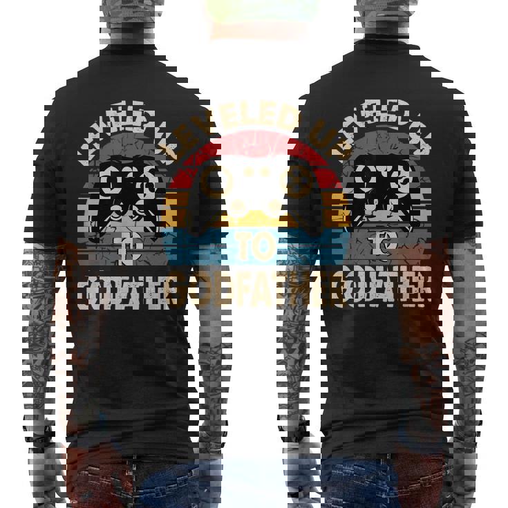 Leveled Up To Godfather Retro Promocionado A Padrino Regalo Camiseta Hombre Estampado Espalda