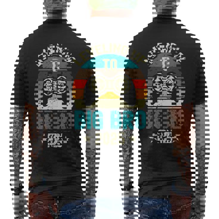 Leveling Up To Big Brother 2025 Gamer Vintage Big Bro Men's T-shirt Back Print