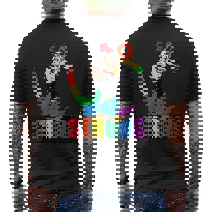 Lgbtqia Pride Popeye Fuerte Camiseta Hombre Estampado Espalda