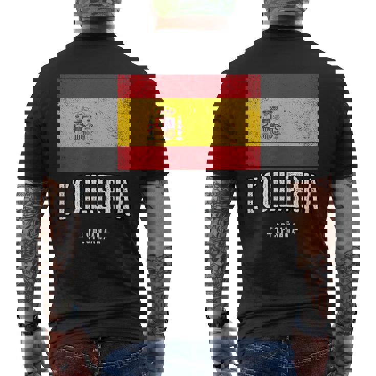 L'olleria España Souvenir Ciudad Bandera Camiseta Hombre Estampado Espalda