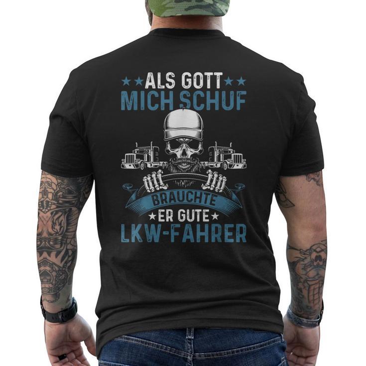 Lorry Driver Truck God Created Good Truck Driver Trucker T-Shirt mit Rückendruck