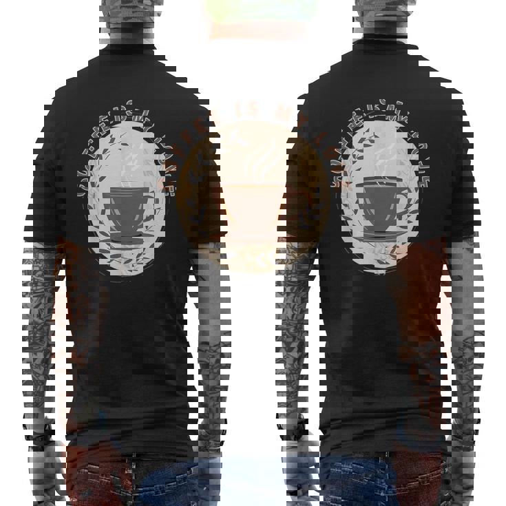Los Amantes Del Café Disfrutarán De Este Diseño Fresco Y Elegante Camiseta Hombre Estampado Espalda