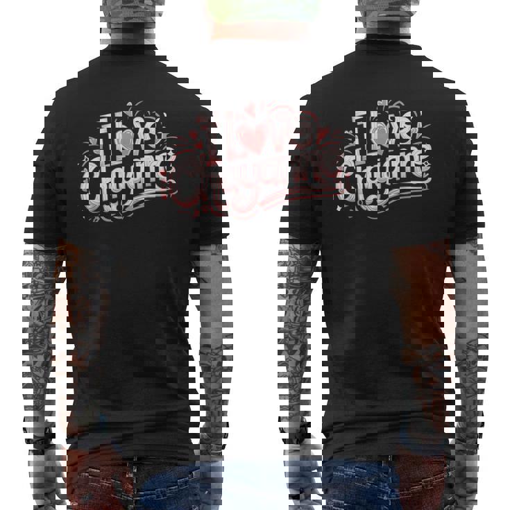 I Love Chayanne Novia Novio Parejas Nombre Camiseta Hombre Estampado Espalda