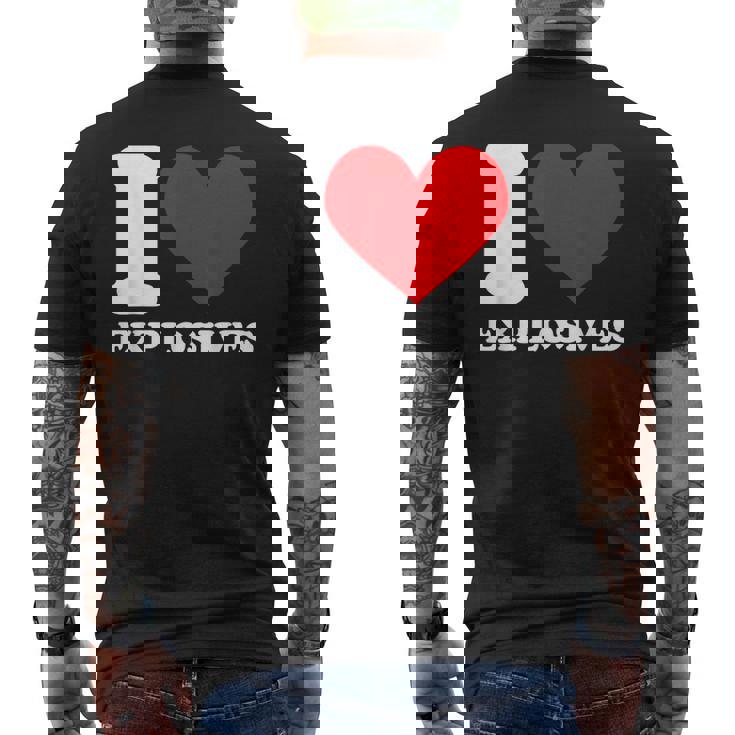 I Love Explosives t Shirt I Heart Explosives Shirt Men's Back Print T-Shirt