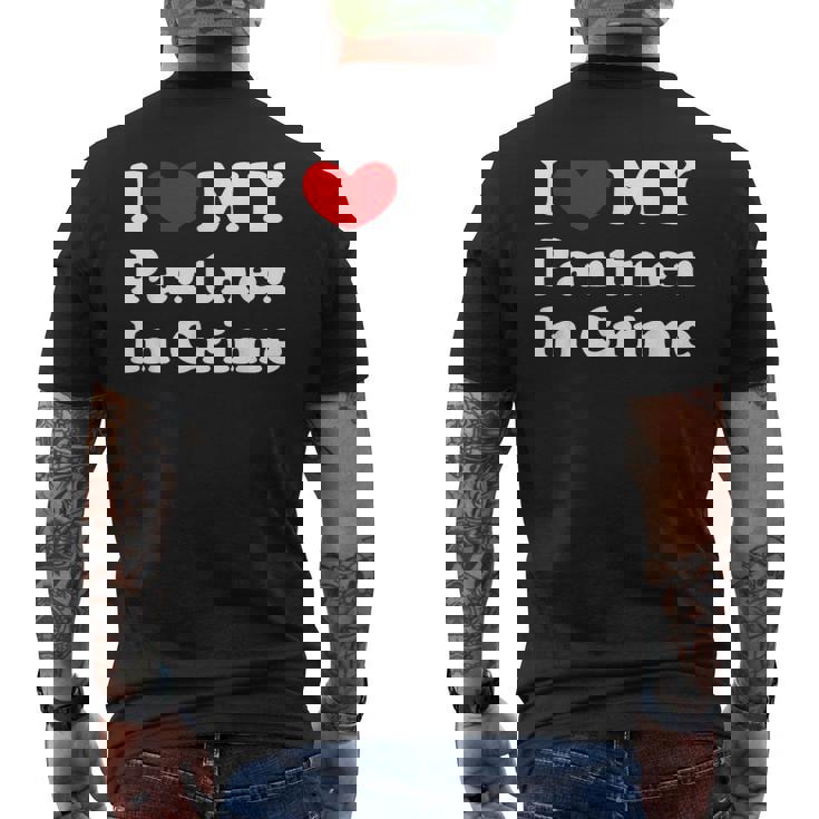 I Love My Partner In Crime I Heart My Partner In Crime Camiseta Hombre Estampado Espalda