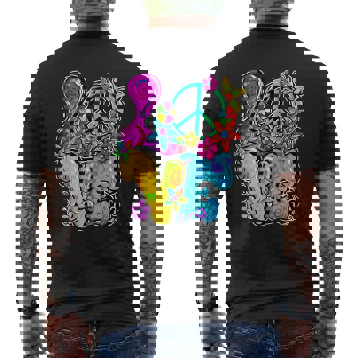 Love Peace Freedom 60S 70S Tie Dyeintage Hippie Costume T-shirt imprimé au dos