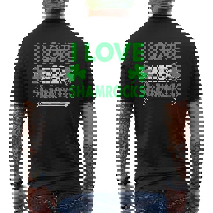 I Love Her Shamrocks St Patricks Day Couples Outfits Men's T-shirt Back Print