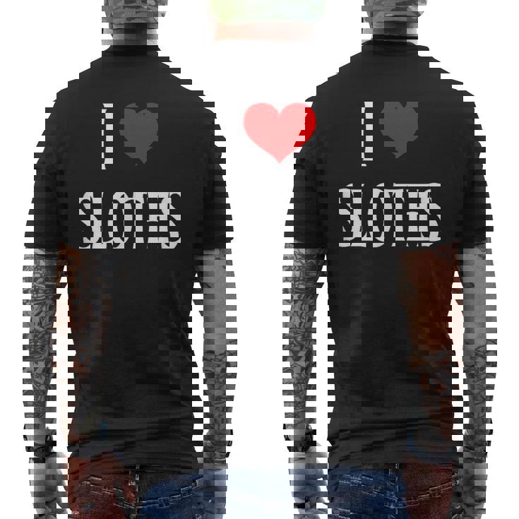 I Love Sloths I Heart Sloths Three Toed Tree Sloth Lover Men's Back Print T-Shirt