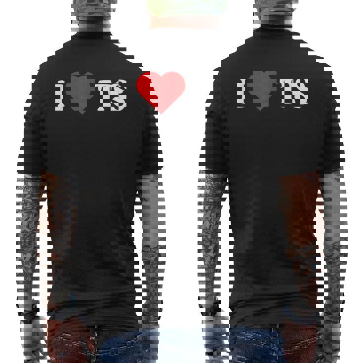 I Love Ts I Heart Ts Y2k Aesthetic Red Heart Camiseta Hombre Estampado Espalda