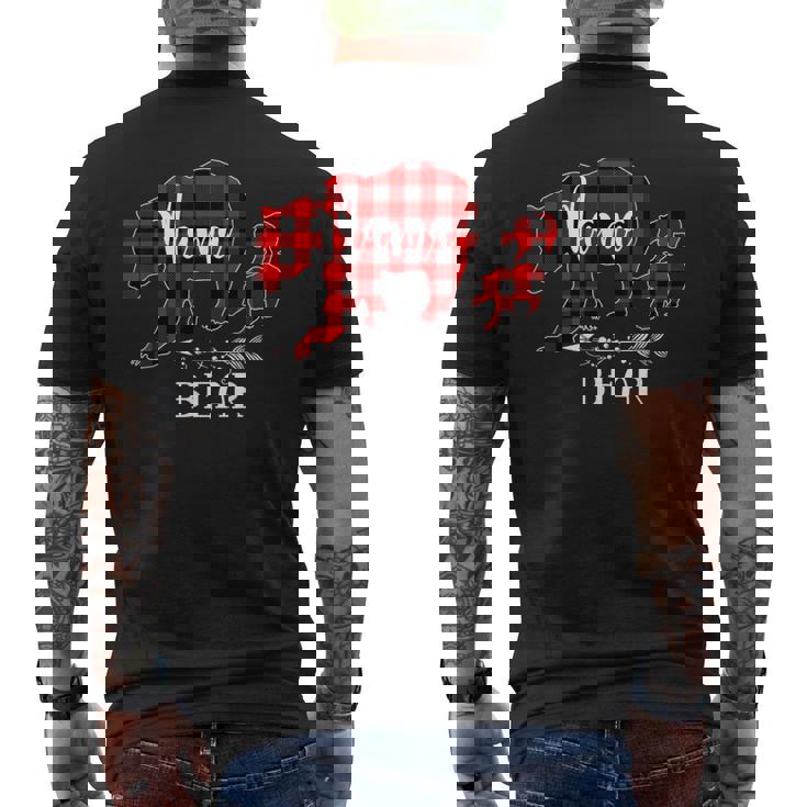 Mama Bear Buffalo Red Plaid Christmas Pajama Family Outfits Men's Back Print T-Shirt
