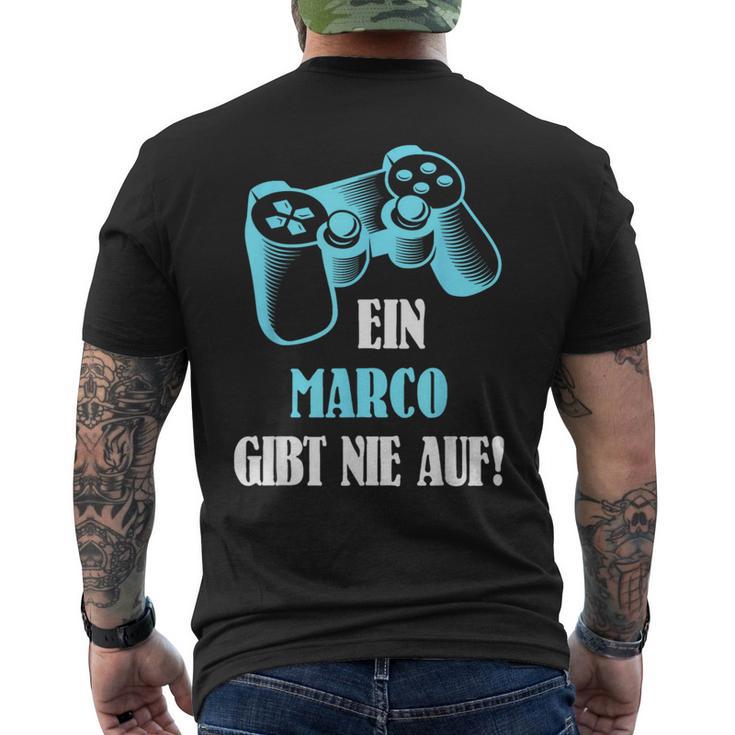 A Marco Gibt Never Up Personalised Gamer T-Shirt mit Rückendruck